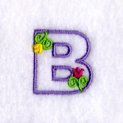 B with Tulips Machine Embroidery Design