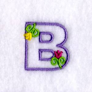 Picture of B with Tulips Machine Embroidery Design