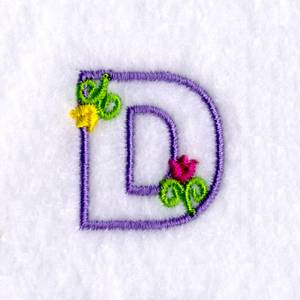 Picture of D with Tulips Machine Embroidery Design