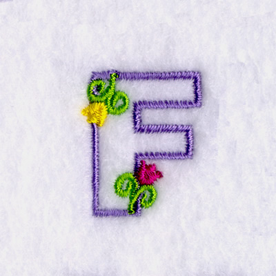 F with Tulips Machine Embroidery Design