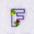 Picture of F with Tulips Machine Embroidery Design