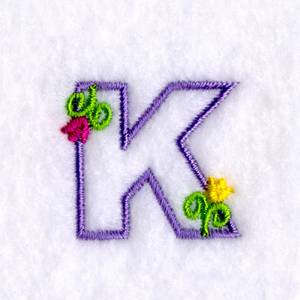 Picture of K with Tulips Machine Embroidery Design