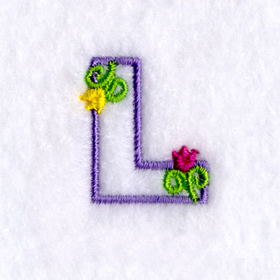 L with Tulips Machine Embroidery Design