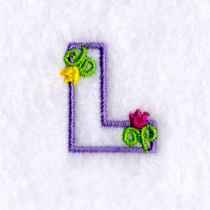 Picture of L with Tulips Machine Embroidery Design