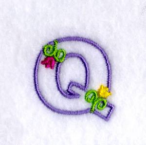 Picture of Q with Tulips Machine Embroidery Design