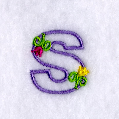 S with Tulips Machine Embroidery Design