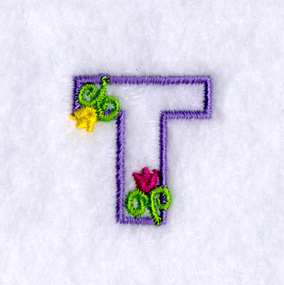 T with Tulips Machine Embroidery Design