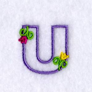 Picture of U with Tulips Machine Embroidery Design