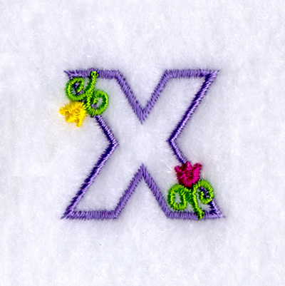 X with Tulips Machine Embroidery Design