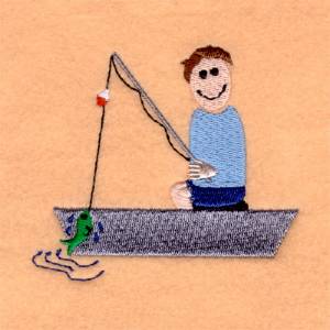 Picture of Dad Fishing Machine Embroidery Design