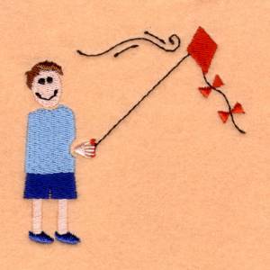 Picture of Dad Flying Kite Machine Embroidery Design