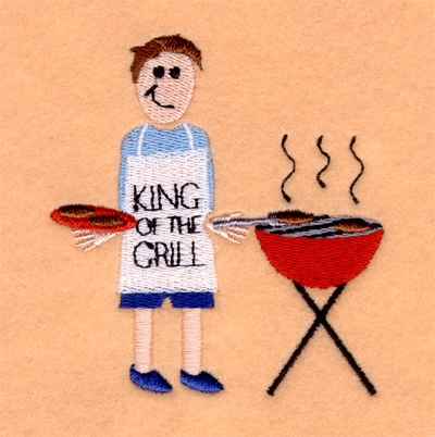 Dad "King of the Grill" Machine Embroidery Design