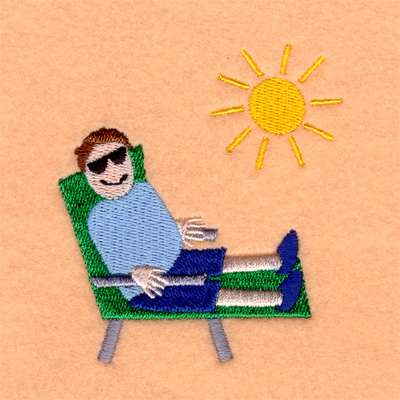 Dad Laying in the Sun Machine Embroidery Design