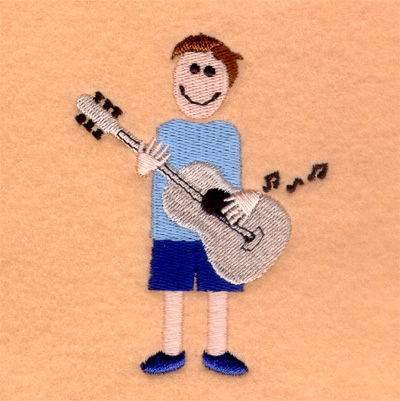 Dad Playing Guitar Machine Embroidery Design