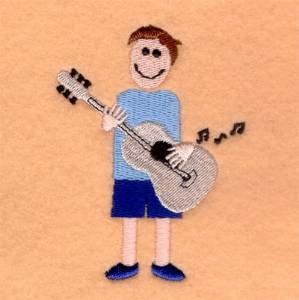 Picture of Dad Playing Guitar Machine Embroidery Design