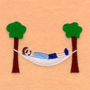 Picture of Dad Relaxing in Hammock Machine Embroidery Design