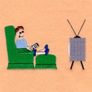Picture of Dad Channel Surfing Machine Embroidery Design