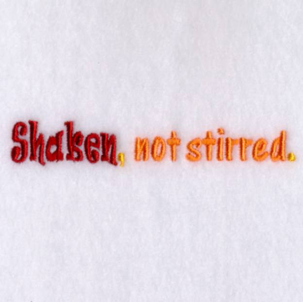 Picture of Shaken, Not Stirred. Machine Embroidery Design