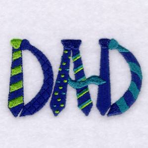 Picture of "Dad" Spelt with Ties Machine Embroidery Design