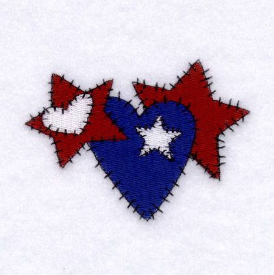 Stars & Heart Cluster Machine Embroidery Design