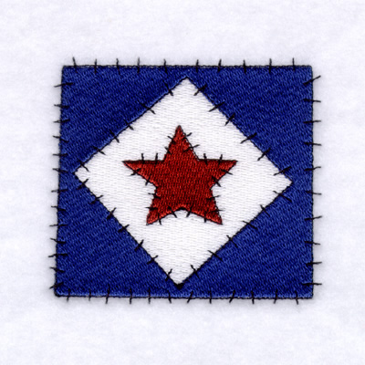 Star Patch Machine Embroidery Design