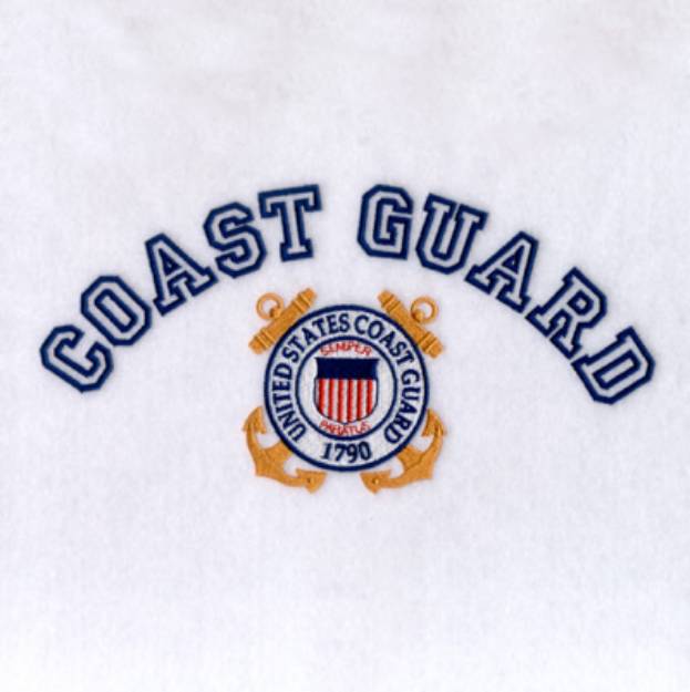 Picture of Coast Guard Full Front Machine Embroidery Design