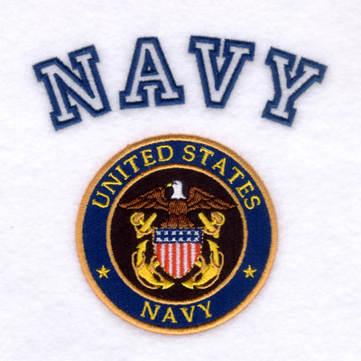 Navy Full Front Machine Embroidery Design