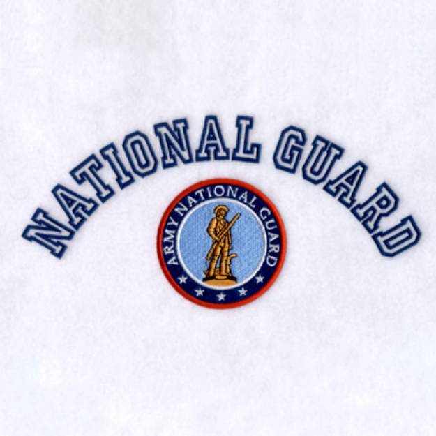 Picture of National Guard Full Front Machine Embroidery Design