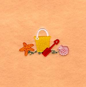 Picture of Summer Beach Sand Pail Small Machine Embroidery Design