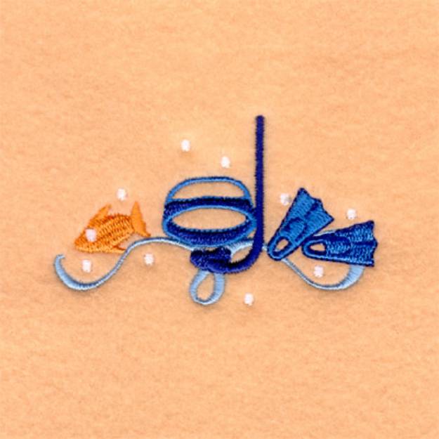 Picture of Summer Beach Snorkel Small Machine Embroidery Design