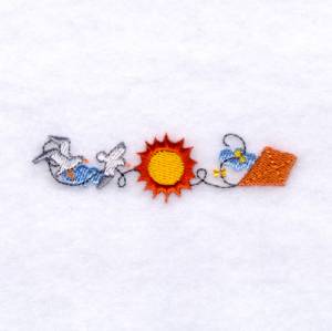 Picture of Summer Beach Sky Small Machine Embroidery Design