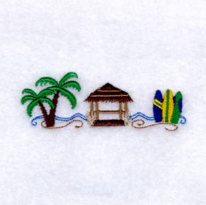 Picture of Summer Beach Surfing Small Machine Embroidery Design