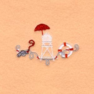 Picture of Summer Beach Lifeguard Stand Small Machine Embroidery Design
