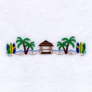 Picture of Summer Beach Surfing Long Machine Embroidery Design
