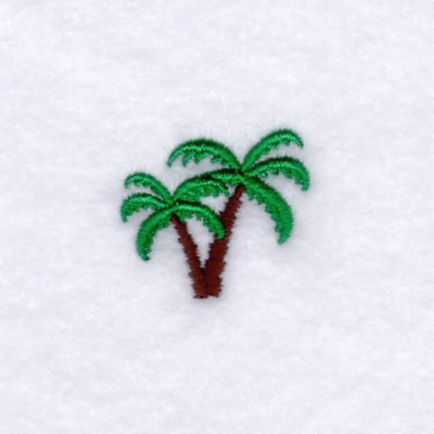 Picture of Summer Beach Palm Trees Machine Embroidery Design