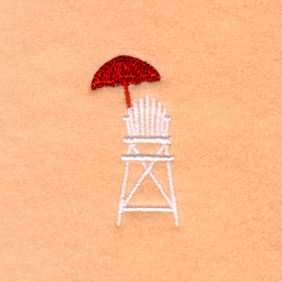 Summer Beach Lifeguard Stand with Umbrella Machine Embroidery Design