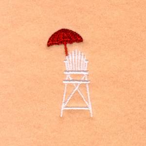 Picture of Summer Beach Lifeguard Stand with Umbrella Machine Embroidery Design