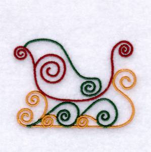 Picture of Santa Sleigh Swirls Machine Embroidery Design