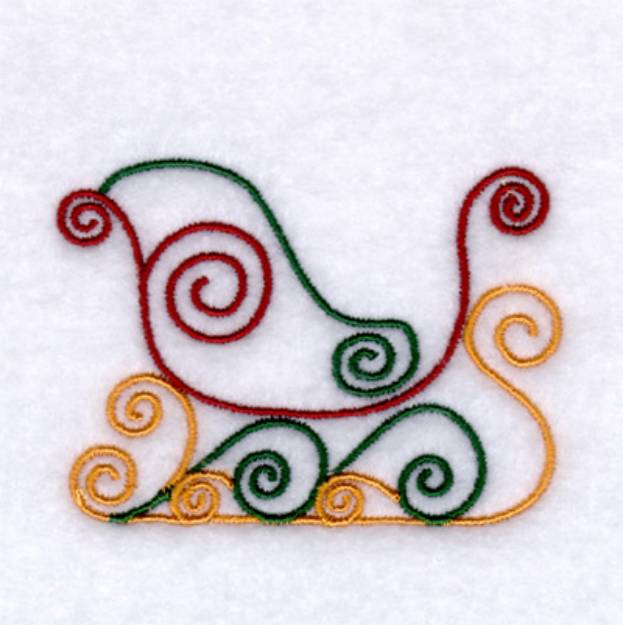 Picture of Santa Sleigh Swirls Machine Embroidery Design