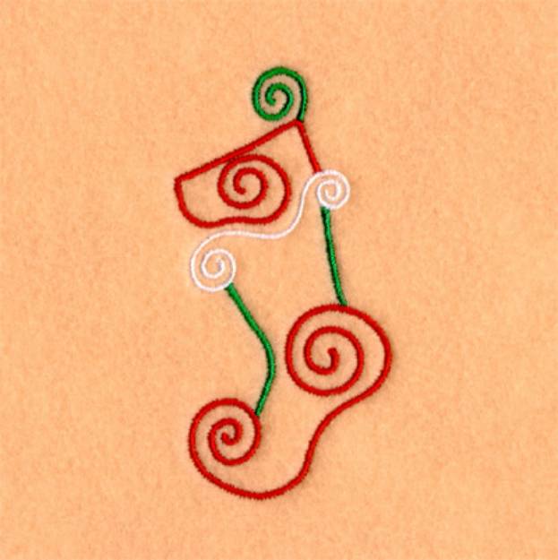 Picture of Christmas Stocking Swirls Machine Embroidery Design