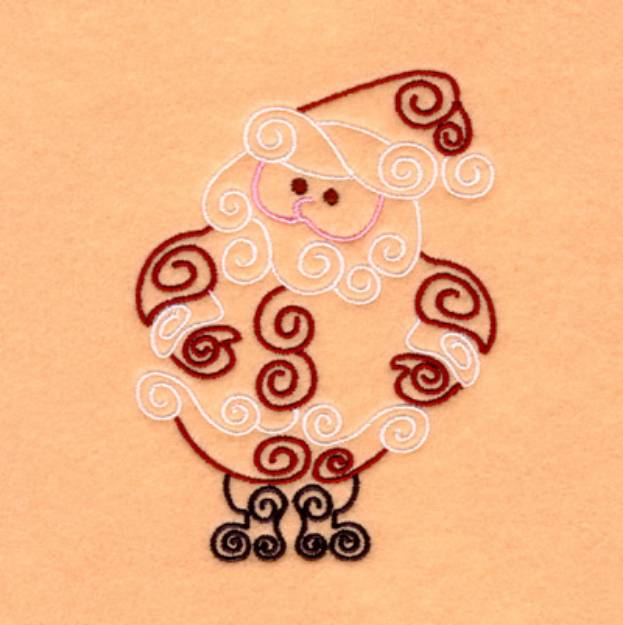 Picture of Jolly Santa Swirls Machine Embroidery Design