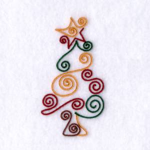 Picture of Christmas Tree Swirls Machine Embroidery Design