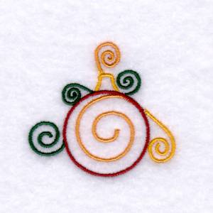 Picture of Christmas Ornament Swirls Machine Embroidery Design