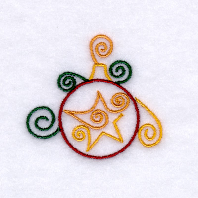 Christmas Star Ornament Swirls Machine Embroidery Design