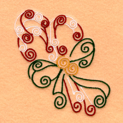 Candy Cane Swirls Machine Embroidery Design