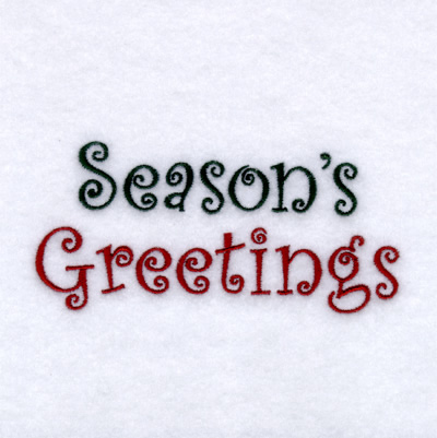 Seasons Greetings Swirls Machine Embroidery Design