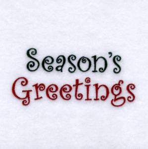 Picture of Seasons Greetings Swirls Machine Embroidery Design