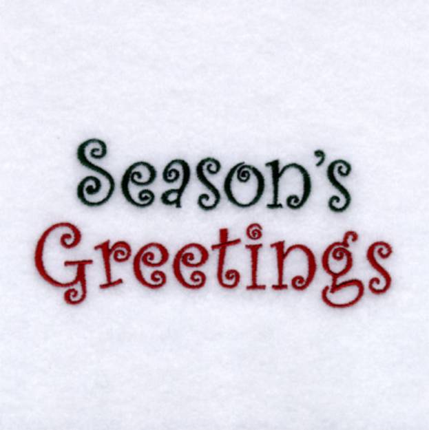 Picture of Seasons Greetings Swirls Machine Embroidery Design