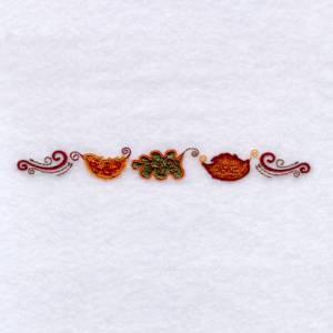 Picture of Autumn Harvest Leaves Border Machine Embroidery Design