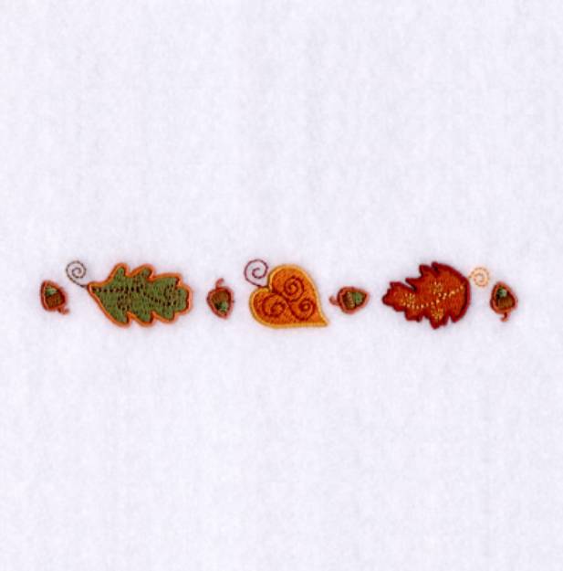 Picture of Autumn Harvest Leaves & Acorns Border Machine Embroidery Design